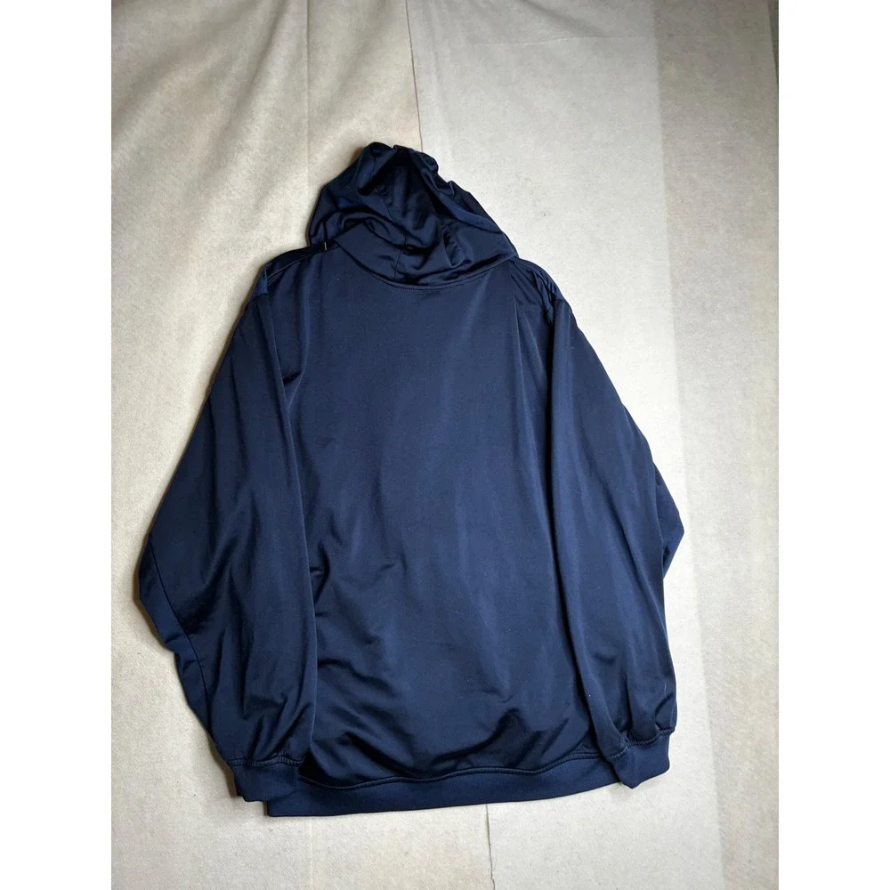 Adidas Vintage Navy Orange Full Zip‎ Hoodie Track Jacket XL Three Stripe Y2K